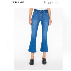 FRAME JEANS SUPER STRETCH DENIM, MID RISE, MINI BOOT LEG size 24